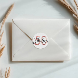 Sticker Rond Fabuleux 50ème Moderne Elegant Rose Gold Anniver