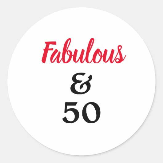 Sticker Rond Fabuleux et 50 Anniversaire rouge et noir (Devant)