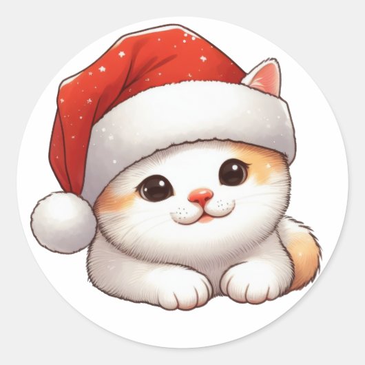 Sticker Rond Fabuleux Noël de Merry Kitten (Devant)