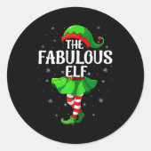 Sticker Rond Fabulous Elf Christmas Girls Women Elf Squad Xmas (Devant)