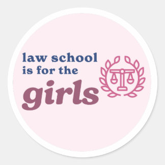 Sticker Rond Fac de droit pour les filles (rose avec bleu)