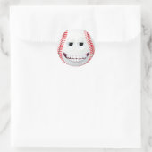 Sticker Rond Face 2 de baseball (Sac)