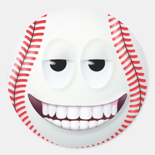 Sticker Rond Face 2 de baseball (Devant)