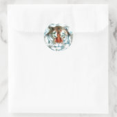 Sticker Rond Face Abstraite de tigre orange (Sac)