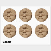 Sticker Rond face abu simbel (Feuille)