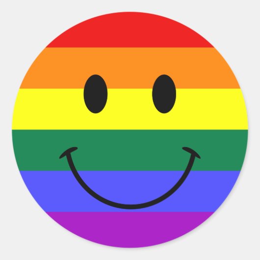 Sticker Rond Face arc-en-ciel (Devant)