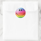 Sticker Rond Face arc-en-ciel (Sac)