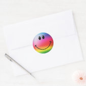 Sticker Rond Face arc-en-ciel (Enveloppe)