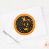 Sticker Rond Face citrouille (Enveloppe)