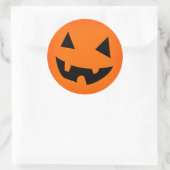 Sticker Rond Face Citrouille Halloween (Sac)