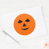 Sticker Rond Face Citrouille mignon Jack-o'-lantern Halloween (Enveloppe)