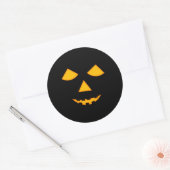 Sticker Rond Face Citrouille mignon Jack-o'-lantern Halloween (Enveloppe)