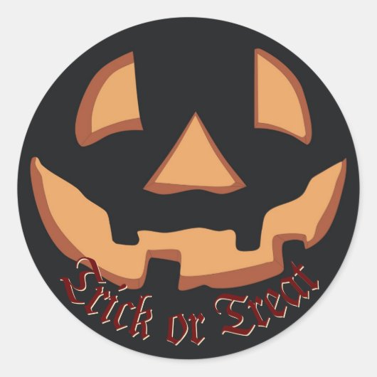 Sticker Rond Face citrouille pour Halloween (Devant)