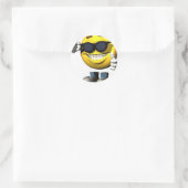 Sticker Rond Face cool (Sac)