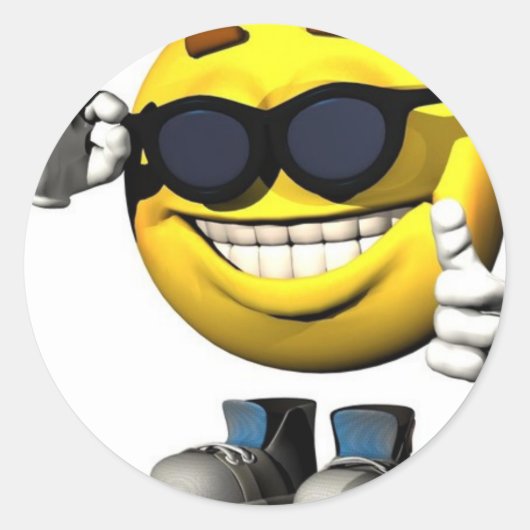 Sticker Rond Face cool (Devant)