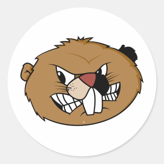 Sticker Rond Face de castor (Devant)