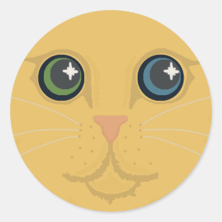 Sticker Rond Face de chat