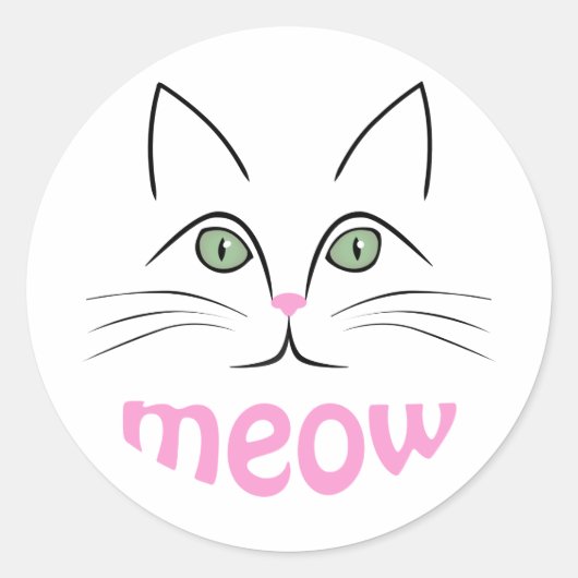 Sticker Rond Face de chat (Devant)