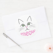Sticker Rond Face de chat (Enveloppe)