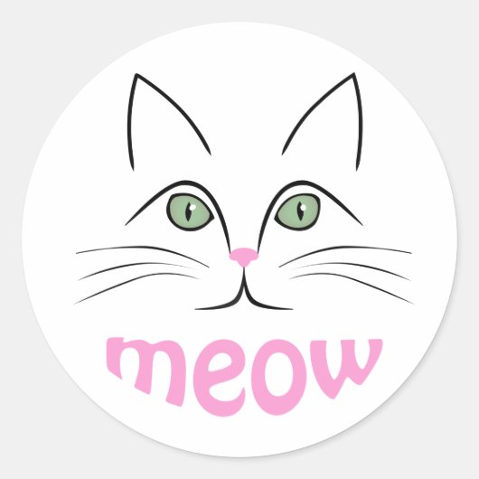Sticker Rond Face de chat (Devant)