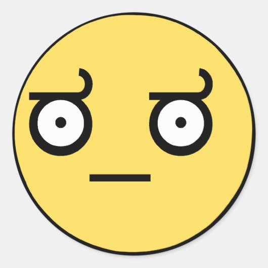 Sticker Rond Face de désapprobation terrible (Devant)