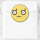Sticker Rond Face de désapprobation terrible (Sac)