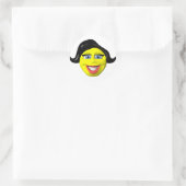 Sticker Rond Face de fille jaune (Sac)