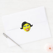Sticker Rond Face de fille jaune (Enveloppe)