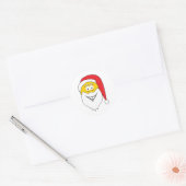Sticker Rond Face de la clause Santa (Enveloppe)