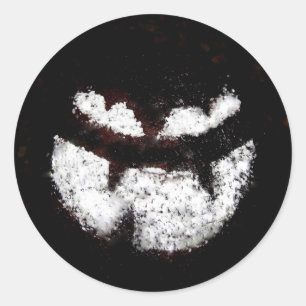 Sticker Rond Face de la lanterne Jack O'