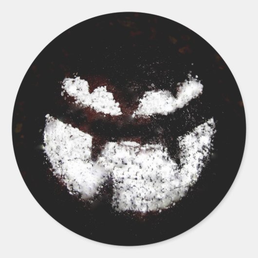 Sticker Rond Face de la lanterne Jack O' (Devant)