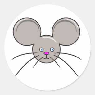 Sticker Rond Face de la souris transparente