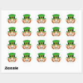 Sticker Rond Face de Leprechaun mignon (Feuille)