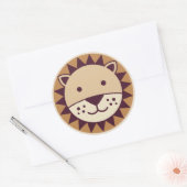 Sticker Rond Face de lion mignon (Enveloppe)