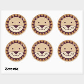 Sticker Rond Face de lion mignon (Feuille)