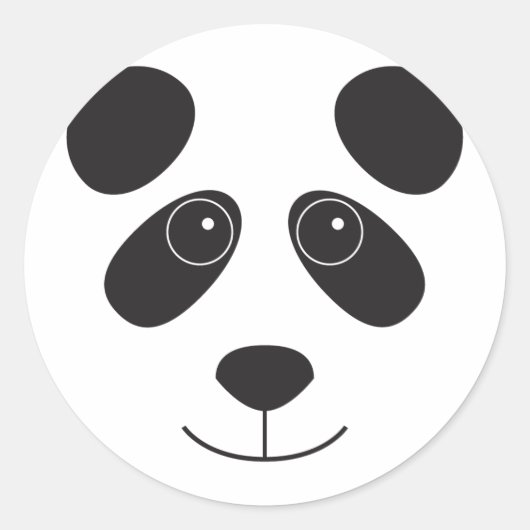 Sticker Rond Face de l'ours Panda (Devant)