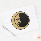 Sticker Rond Face de lune de croissant (Enveloppe)