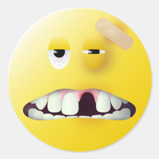 Sticker Rond Face de prise de Mug