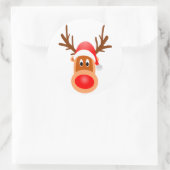 Sticker Rond Face de rennes (Sac)