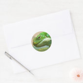 Sticker Rond Face de reptile vert rapprochée (Enveloppe)