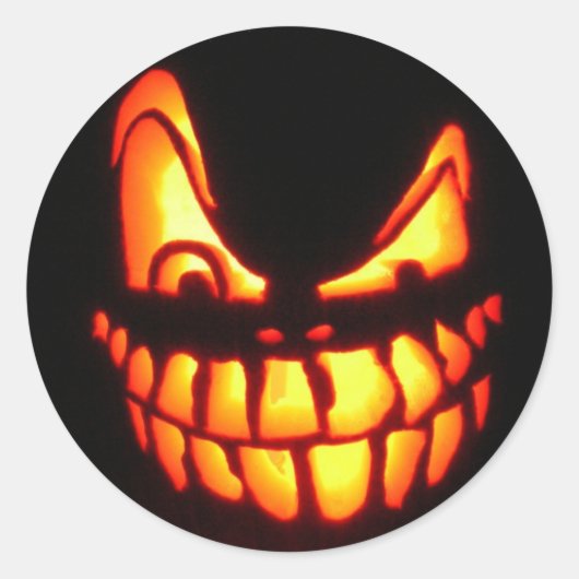 Sticker Rond face d'halloween (Devant)