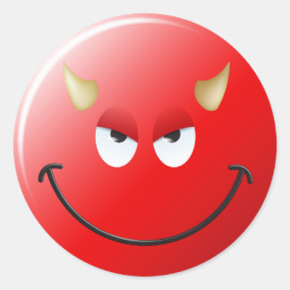 Sticker Rond Face diabolique