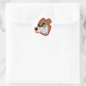 Sticker Rond face d'ours grinçant (Sac)
