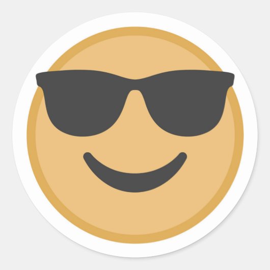 Sticker Rond Face du cool Shades Emoji (Devant)