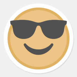 Sticker Rond Face du cool Shades Emoji