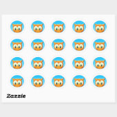 Sticker Rond Face D'Une Petite Chouette (Feuille)