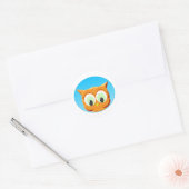 Sticker Rond Face D'Une Petite Chouette (Enveloppe)