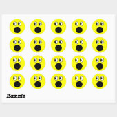 Sticker Rond Face jaune (Feuille)