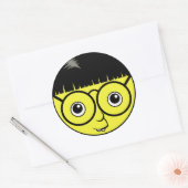 Sticker Rond Face nerd (Enveloppe)