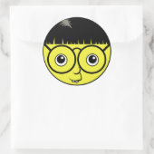 Sticker Rond Face nerd (Sac)